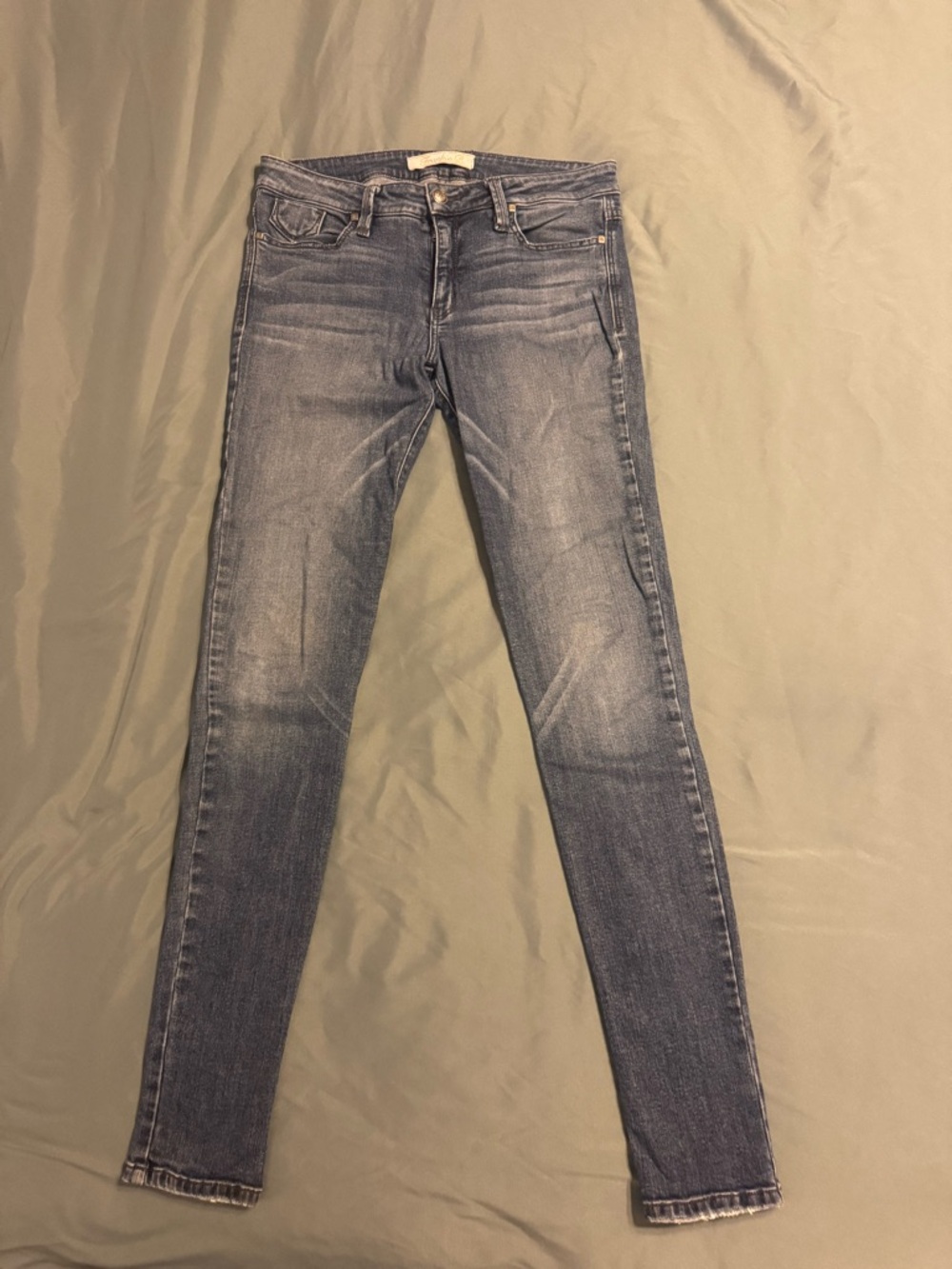 Frankie B. Women's Faded Blue Skinny Jeans